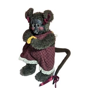 VTG Gund Bartons Creek Mrs Nibbles RESIN FACE Mouse Plush Stuffed Animal LIMITED